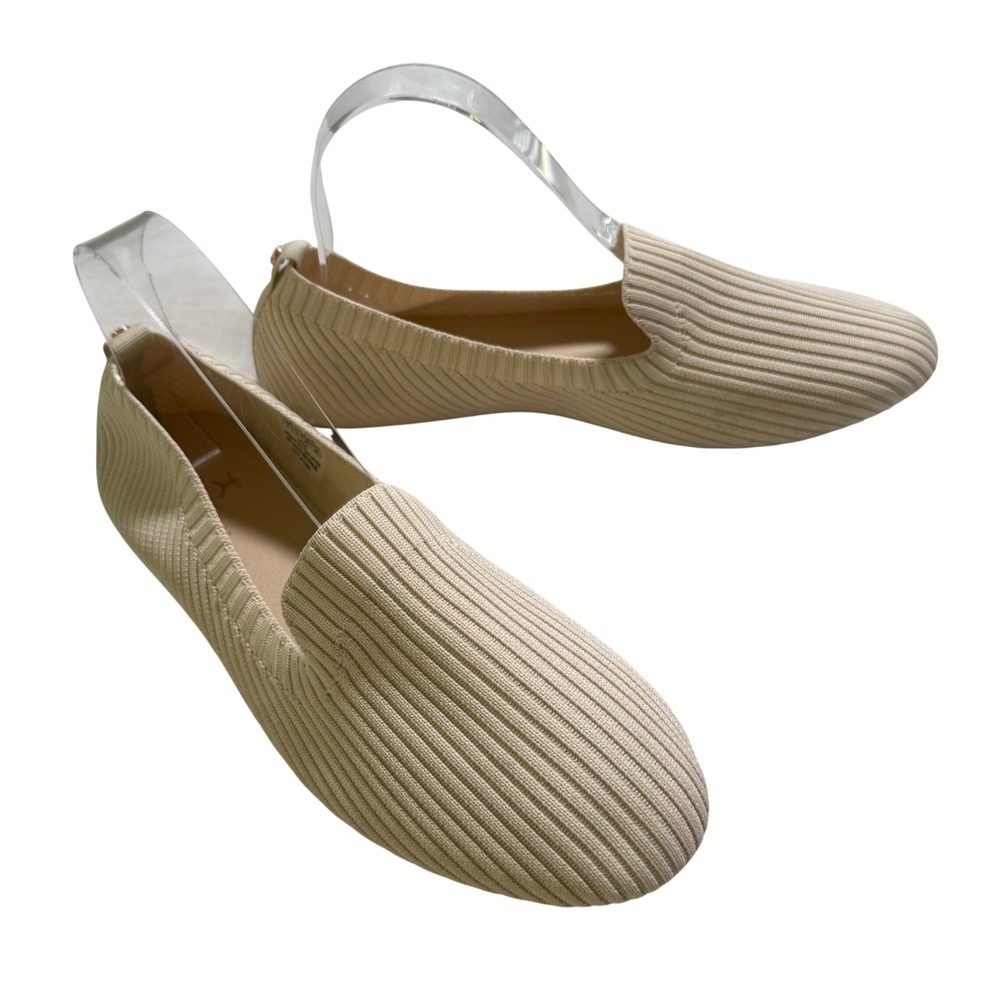 Danskin Wish Beige Ribbed Knit Slip On Loafers Flats Womens Size 9 EUR 41